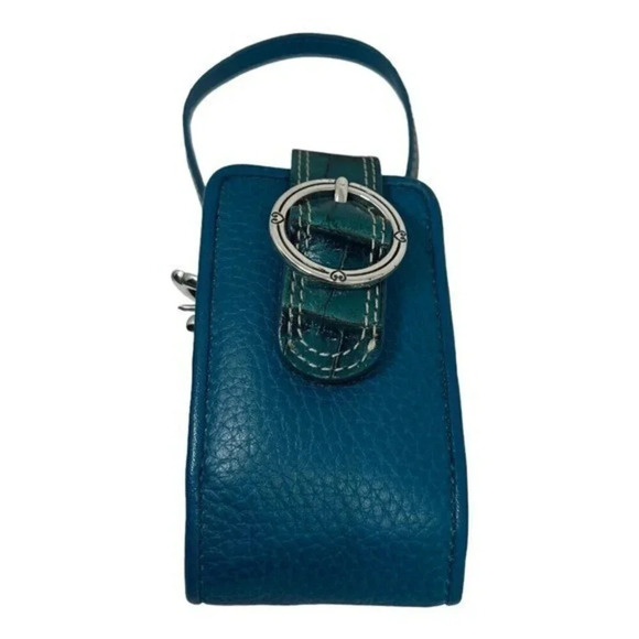 Brighton Cell Phone Holder Blue Croc Pebble Leather with 2 straps​​‎ - Picture 3 of 8